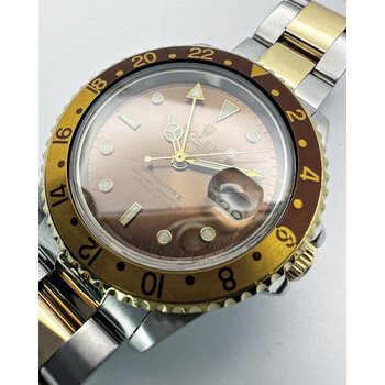 (SOLD!!) 40mm • 1989 ROLEX GMT-Master II 16713 2-Tone RootBeer TigerEye